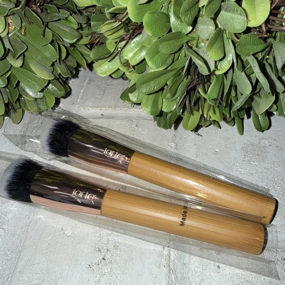 Tarte‎ Cosmetics Buff & Bronze Face Brush Natural Wood & Gold New Lot Of 2